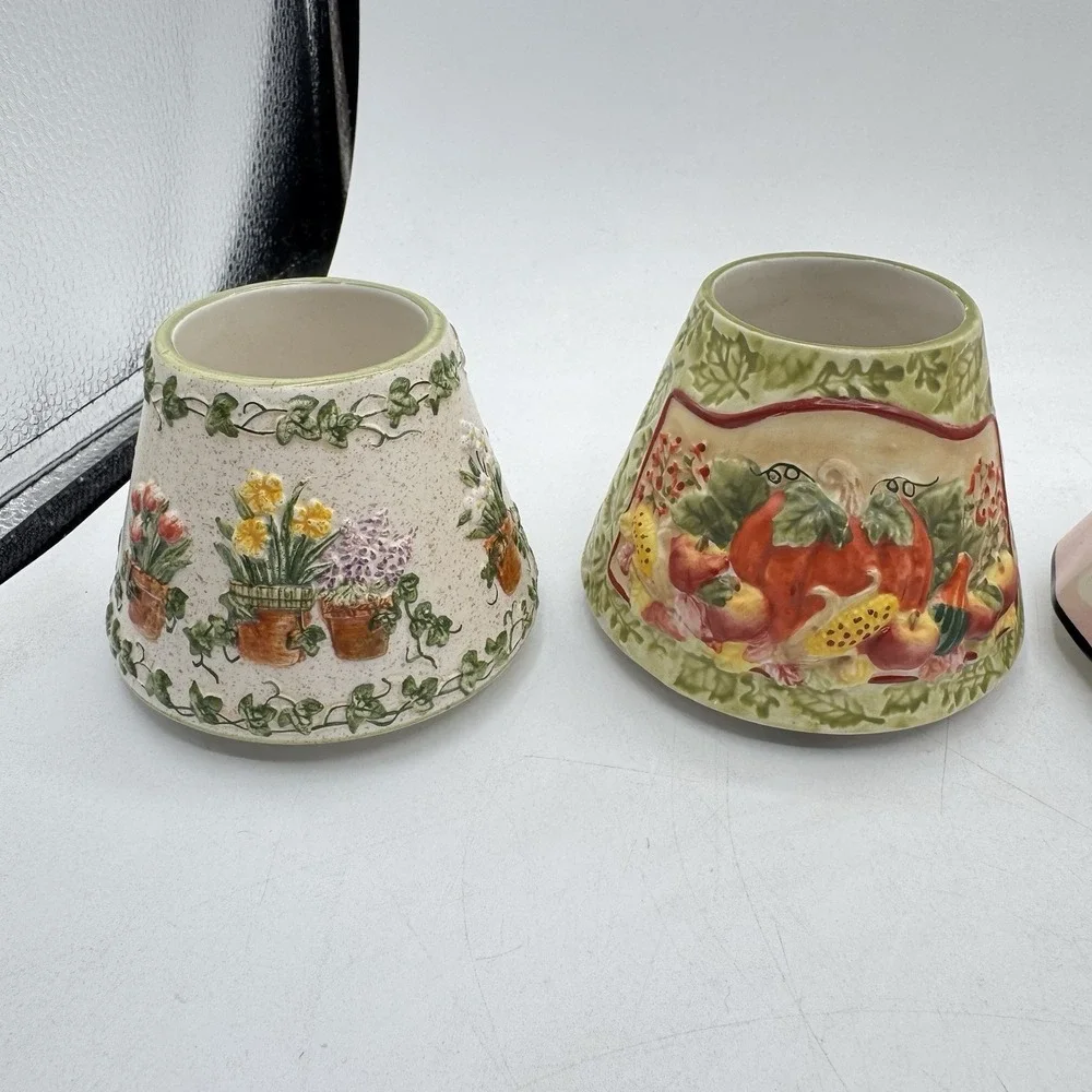 Yankee Candle & 1 PAC Small Shade Topper 5 Pc Lot Fall Summer Floral Vintage